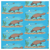 Niedlicher Platypus-Cartoon Stoff (Nahaufnahme)