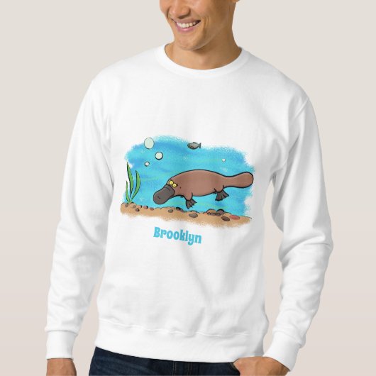 Niedlicher Platypus-Cartoon Sweatshirt (Vorderseite)