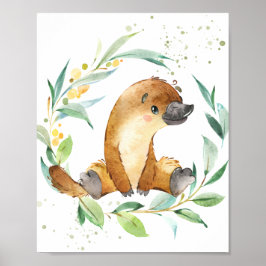 Niedlicher Platypus Eukalyptus Grüne Kinder im Men Poster