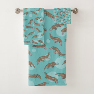 Niedlicher Platypus Schwimmen Badhandtuch Set