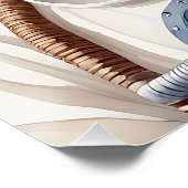 Niedlicher Platz im Astronauten-Anzug im Weltraum Poster (Ecke)