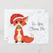 Niedlicher PlätzchenFox, der eine Feiertagspostkarte (Vorne/Hinten)