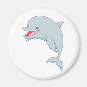 Niedlicher Playful Delphin-Cartoon Magnet