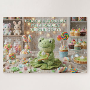 Niedlicher Plüschfrosch mit Key Lime Pie Puzzle