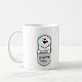 Niedlicher Pocket Puppy-Spitz Unseren Namen hinzuf Kaffeetasse (Links)