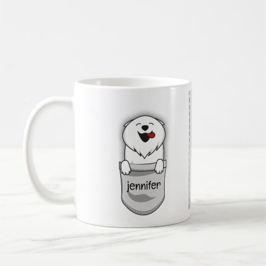 Niedlicher Pocket Puppy-Spitz Unseren Namen hinzuf Kaffeetasse (Links)