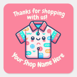 Niedlicher POD-Verkäufer für kleine Unternehmen Quadratischer Aufkleber