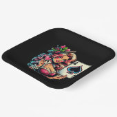 Niedlicher Poker Party Vintag Lady Pappteller (Gewinkelt)