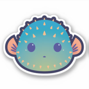 Niedlicher Poker Puffer Aufkleber