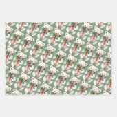 Niedlicher Polar Bär Aquarell Grün Geschenkpapier Set (Vorderseite)