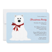 Niedlicher Polar-Bär auf Ice Blue Weihnachtsfest P