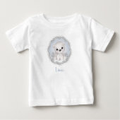 Niedlicher Polar Bär Blauer Name Winterjunge Baby  Baby T-shirt (Vorderseite)