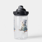 Niedlicher Polar Bär Buch Kinder Schule Personalis Trinkflasche (Rückseite)
