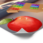 Niedlicher Polar Bär, der Hausaufgaben Art Poster (Ecke)