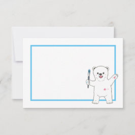 Niedlicher Polar-Bär Einfache Flachfläche Zeichnen Dankeskarte