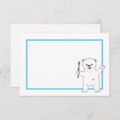 Niedlicher Polar-Bär Einfache Flachfläche Zeichnen Dankeskarte (Vorne/Hinten)