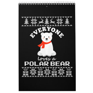 Niedlicher Polar Bär Familientier Weihnachten Kalender