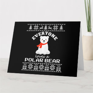 Niedlicher Polar Bär Familientier Weihnachten Karte