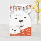Niedlicher Polar-Bär für Kinder und Eltern im Matc Karte (Gelbe Blume)