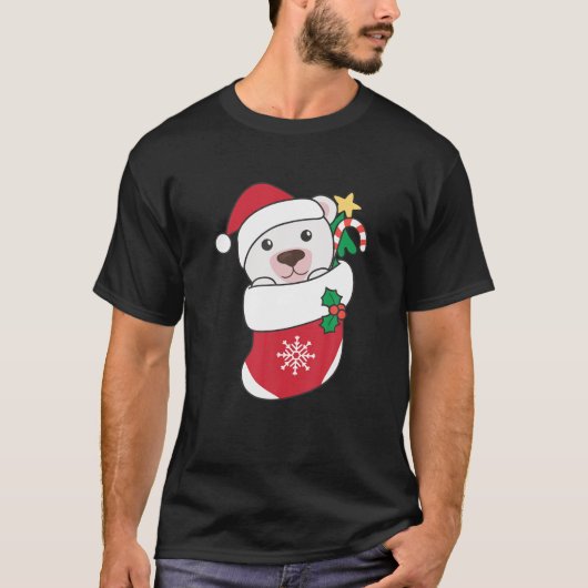 Niedlicher Polar-Bär für Weihnachtspolar T-Shirt (Vorderseite)