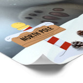 Niedlicher Polar Bär in Snow Blue Hat Personalisie Poster (Ecke)