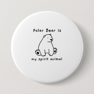 Niedlicher Polar Bär ist mein Geist Tierbär. Button