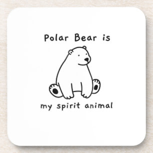 Niedlicher Polar Bär ist mein Geist Tierbär. Getränkeuntersetzer
