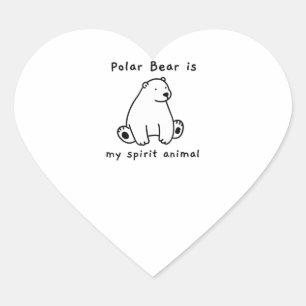 Niedlicher Polar Bär ist mein Geist Tierbär. Herz-Aufkleber