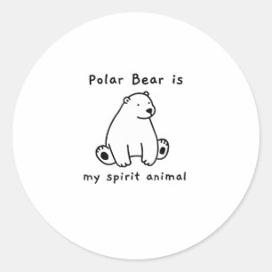 Niedlicher Polar Bär ist mein Geist Tierbär. Runder Aufkleber