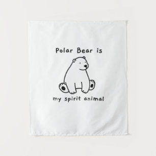 Niedlicher Polar Bär ist mein Geist Tierbär. Wandteppich