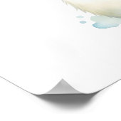 Niedlicher Polar-Bär mit Blume Poster (Ecke)