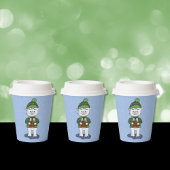 Niedlicher Polar Bär mit Geschenken Blue Holiday P Pappbecher