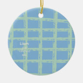 Niedlicher Polar Bär mit Keks 1. Weihnachtsdekorat Keramik Ornament (Vorne)