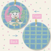 Niedlicher Polar Bär mit Keks 1. Weihnachtsdekorat Keramik Ornament