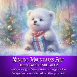 Niedlicher Polar-Bär mit Weihnachtsgeschenk-Decoup Seidenpapier