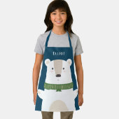 Niedlicher Polar Bär Moderne Kinder blau Schürze (Insitu)