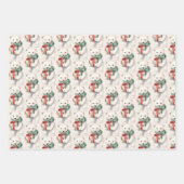 Niedlicher Polar Bär Wasserfarbe Rot und Weiß Geschenkpapier Set (Vorderseite 2)