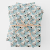 Niedlicher Polar Bär Wrapping Weihnachtspapier Aqu Geschenkpapier Set (Beispiel)