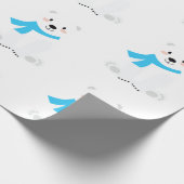 Niedlicher Polar Bear Baby Boy Blue Geschenkpapier (Ecke)