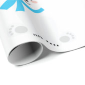 Niedlicher Polar Bear Baby Boy Blue Geschenkpapier (Rolleneckpunkt)