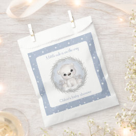 Niedlicher Polar Bear Blue Winter Boy Babydusche Geschenktütchen