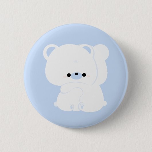 Niedlicher Polar Bear Couple Button (Vorderseite)