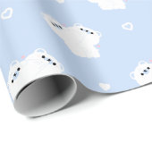 Niedlicher Polar Bear Couple Geschenkpapier (Rolleneckpunkt)