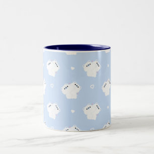 Niedlicher Polar Bear Couple Zweifarbige Tasse