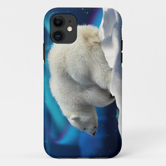 Niedlicher Polar Bear Cub & Aurora iPhone 5 Fall Case-Mate iPhone Hülle (Rückseite)