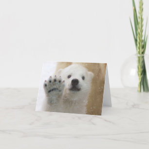 Niedlicher Polar Bear Cub Wave Feiertagskarte