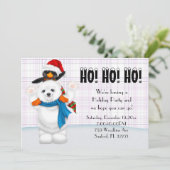 Niedlicher Polar Bear & Penguin Party Einladung (Stehend Vorderseite)