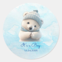 Niedlicher Polar Bear Winter Blue Baby Dusche sein