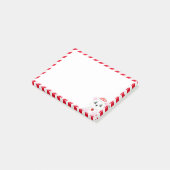 Niedlicher Polarbär-Cartoon auf Rot und Weiß Post-it Klebezettel (angewinkelt)