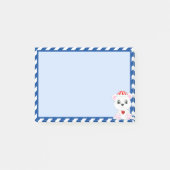 Niedlicher Polarbär-Cartoon auf Sky Blue Post-it Klebezettel (Vorderseite)